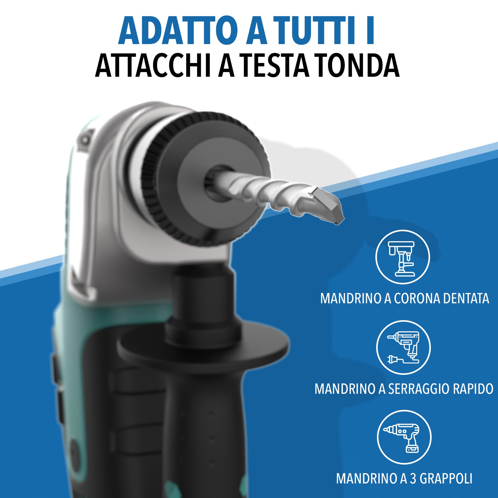 Set di 7 punte per calcestruzzo con codolo rotondo Ø 4 – 10 mm – Punte per pietra per calcestruzzo, muratura e mattoni – YG8C punta in metallo duro levigato – Set di punte per trapano a percussione e
