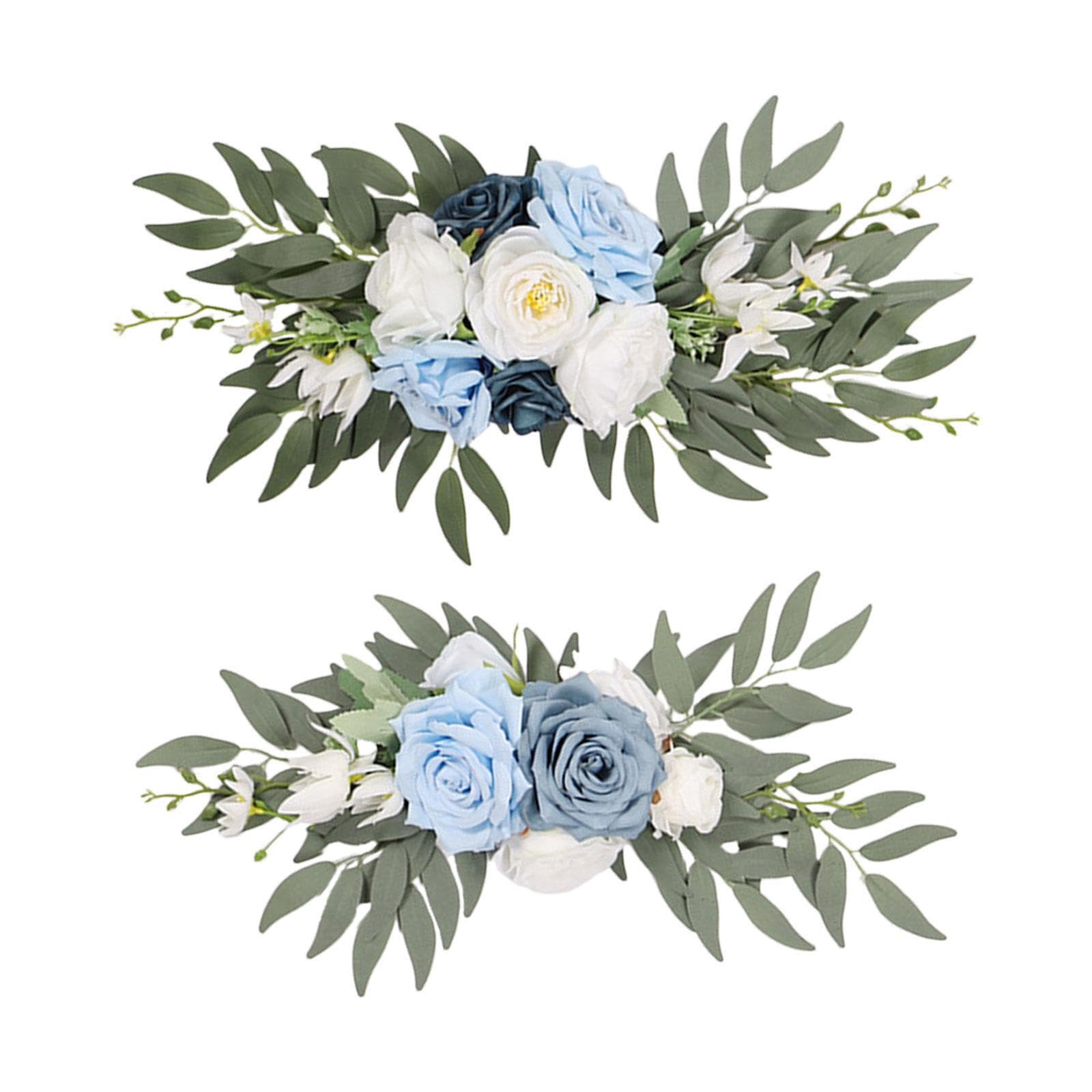 Guirnalda de rosas azules artificiales para decorar bodas y portales