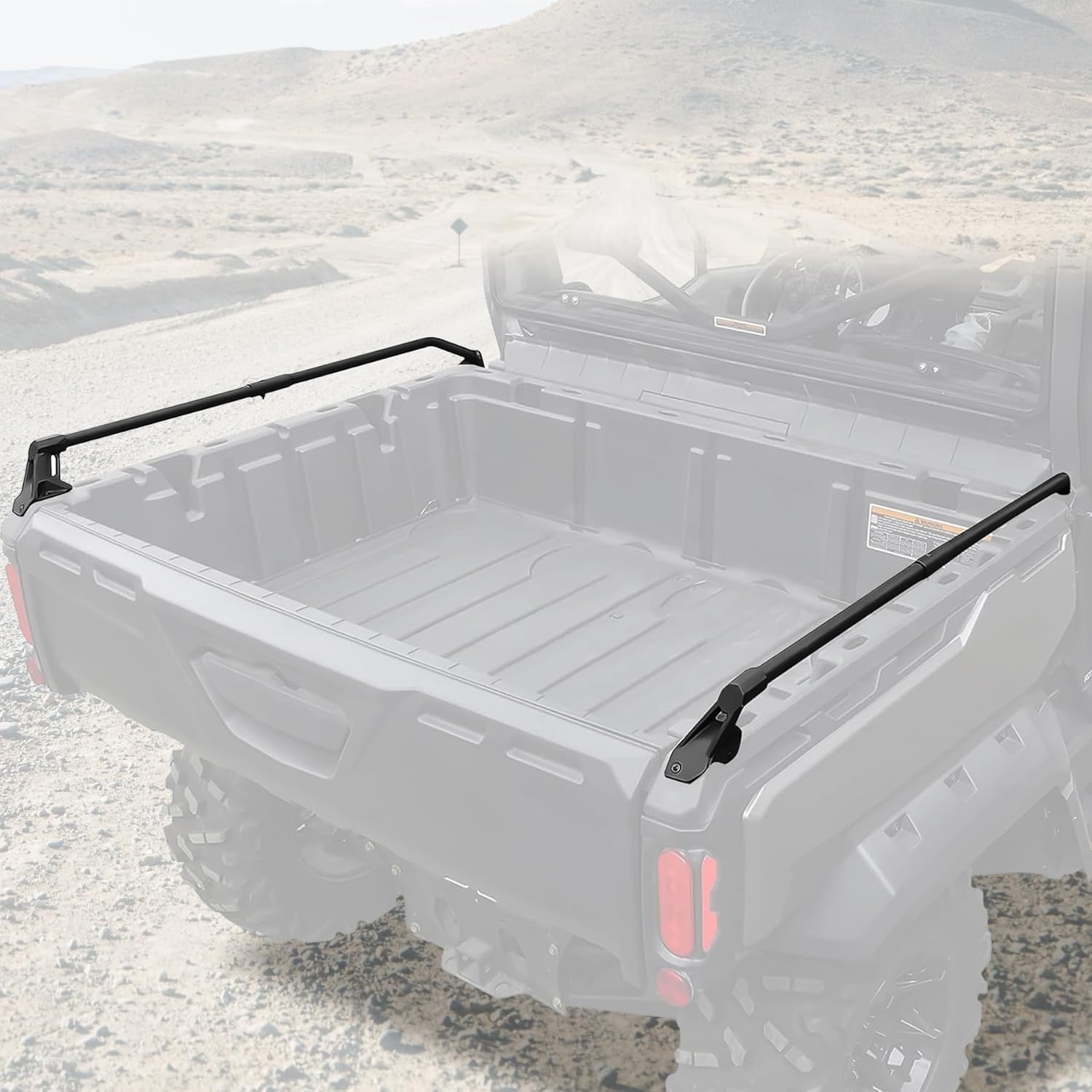 Cargo Bed Rails for Can-Am Defender - Heavy Duty Steel Tube Combined Side Rails Kit, Tie Down Anchor & Bed Protection for Defender/Defender Max HD5 HD7 HD8 HD9 HD10 2016-2025 (A Pair)