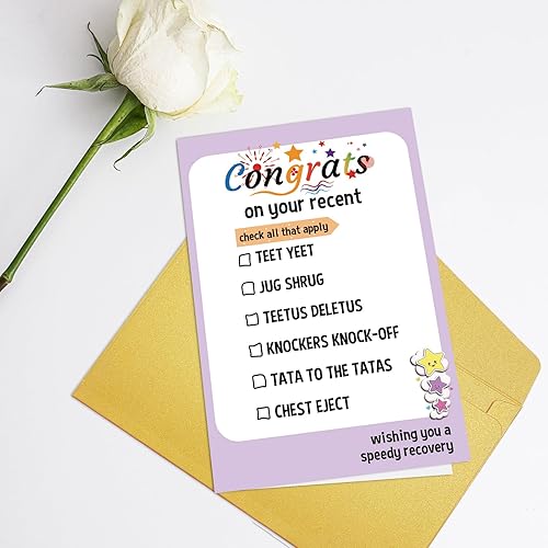Miniatura 3 de Tarjeta de felicitación para cirugía superior para hombres y mujeres, divertida tarjeta de felicitación para amigos trans, tarjeta de recuperación