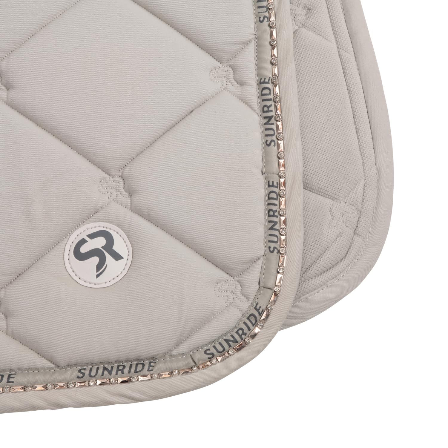 SUNRIDE Dressurschabracke “Wellington” für Pferde - Mesh-Material als zusätzliche Belüftung gegen Hitzestau, pflegeleicht und formbeständig (Full, beige)