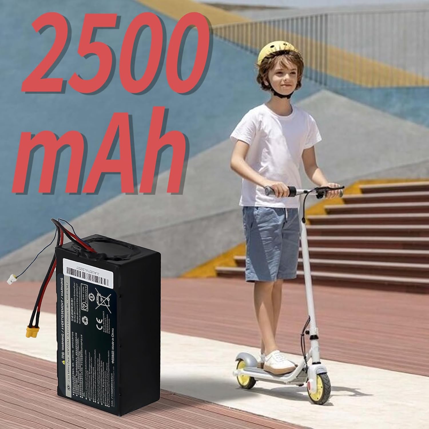 21.6V Electric Scooter Battery for Segway Ninenot C8/C10 Electric Scooter, 2500mAh Replacement Battery for Electric Scooters for Kid, 54Wh High Performance Scooter Batteries for Kids Electric Scooters