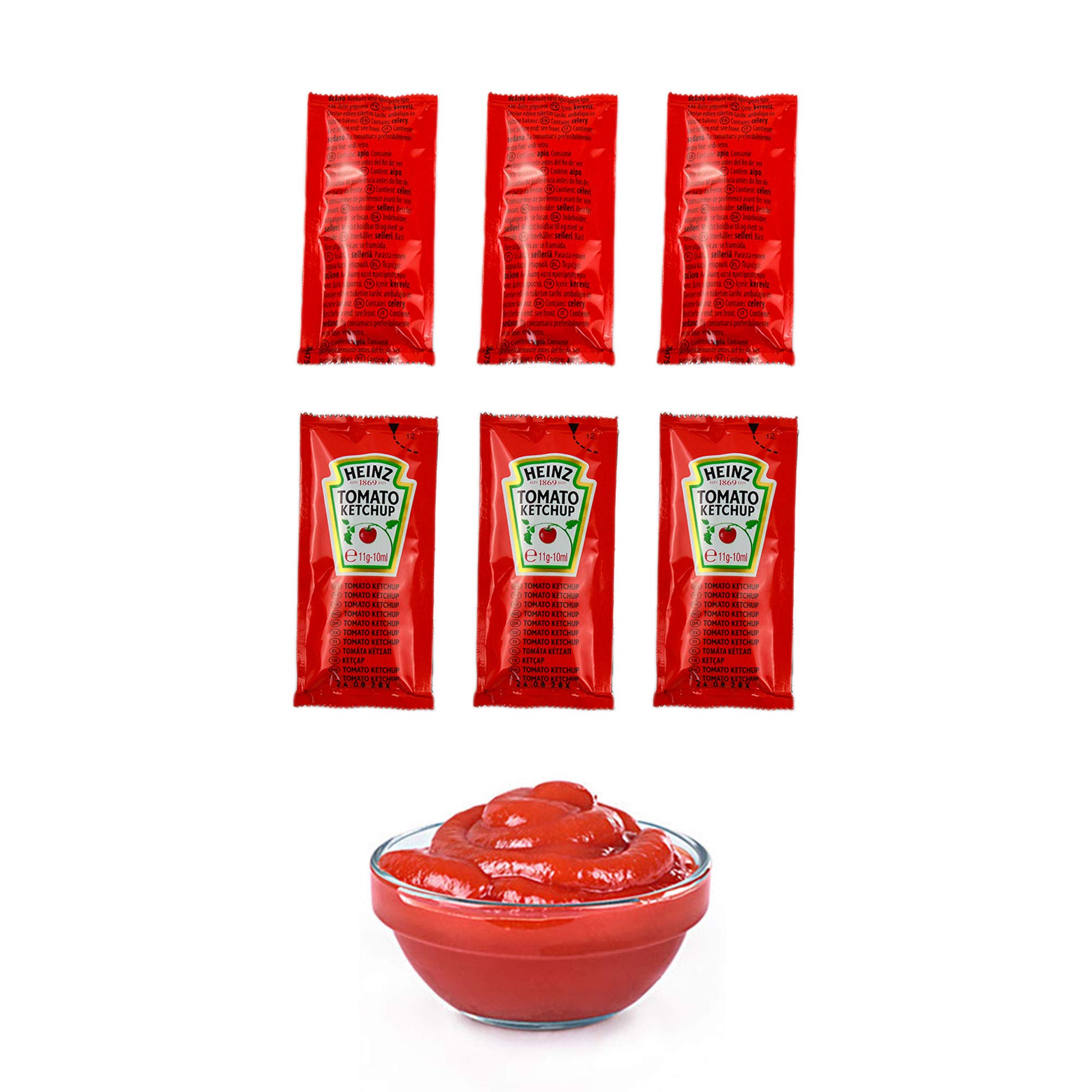 Heinz Lot de 200 sachets de 11 g. Idéal pour les patines, les paninis, les amburger et les sandwichs.
