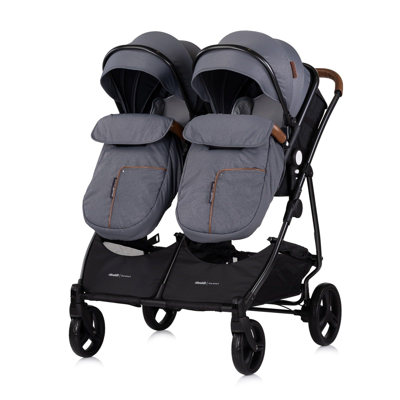 DUO SMART Passeggino gemellare o per bambini di età vicina, larghezza 79 cm, colore grigio senza cosy
