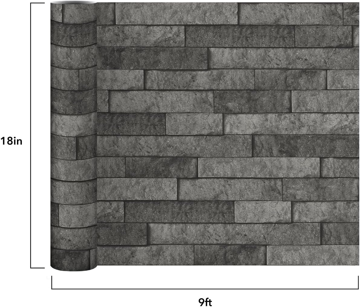 Stone Slate Grey Peel and Stick Rolled Backsplash, NH6240