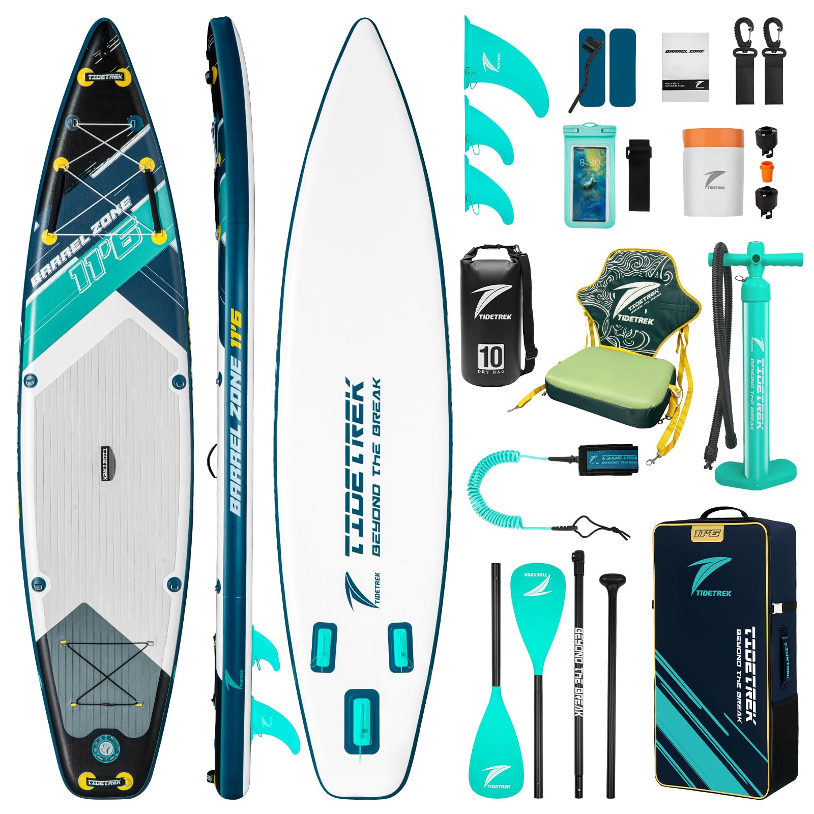 11'6" Inflatable Stand Up Paddle Boards, Premium SUP Accessories, Non-Slip Comfort Deck for Youth &amp; Adults