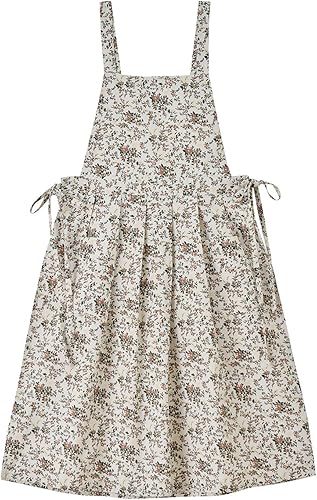 Miniatura 1 de Delantal de cocina para adultos, diseño floral, de algodón, impermeable, ajustable, con bolsillo