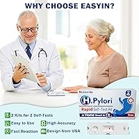 Vista 2 de H Pylori Kit de prueba: 2 PCS Rápido y altamente preciso y fácil de usar y leer Helicobacter Pylori Test en el hogar Resultados en 10-15 minutos