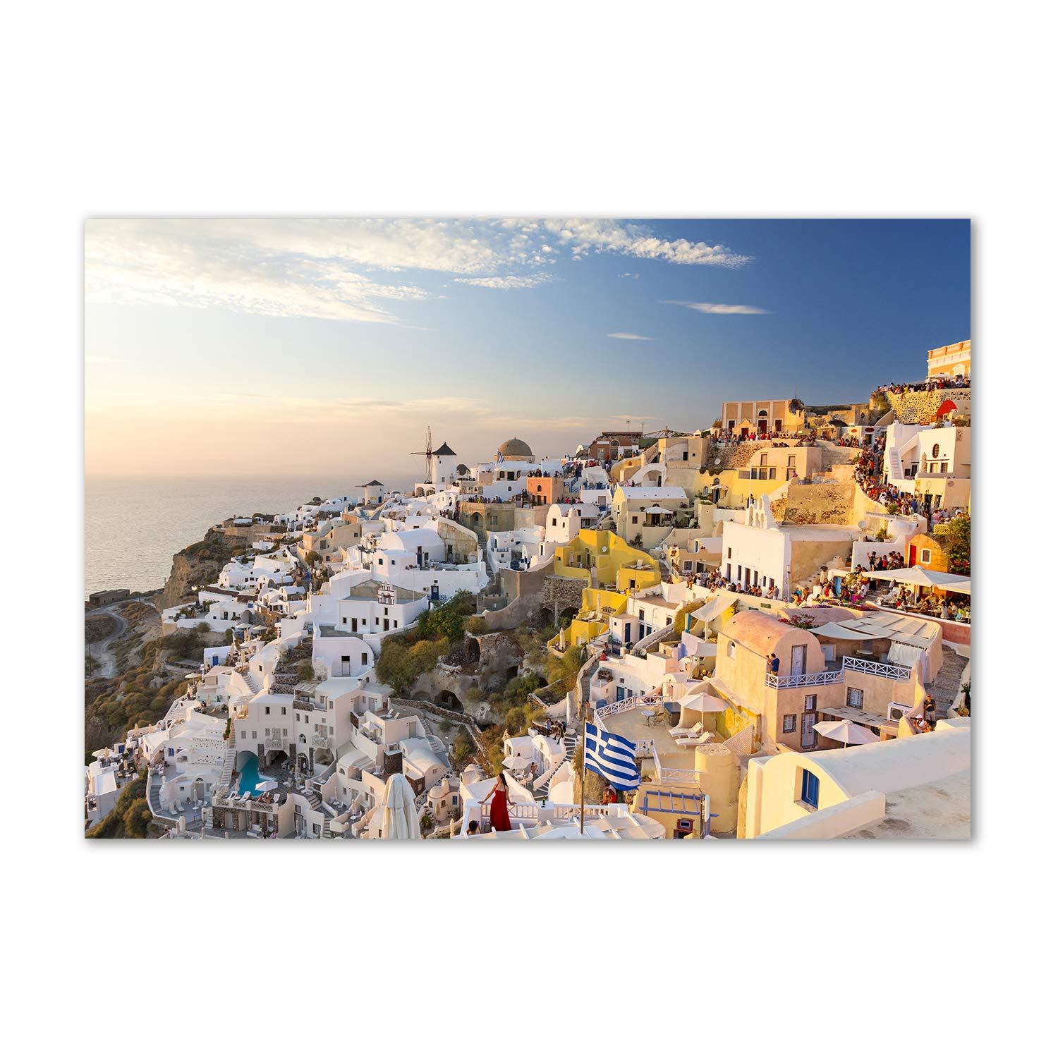 Déco murale acrylique Grèce Santorin tableau salon plexiglas
