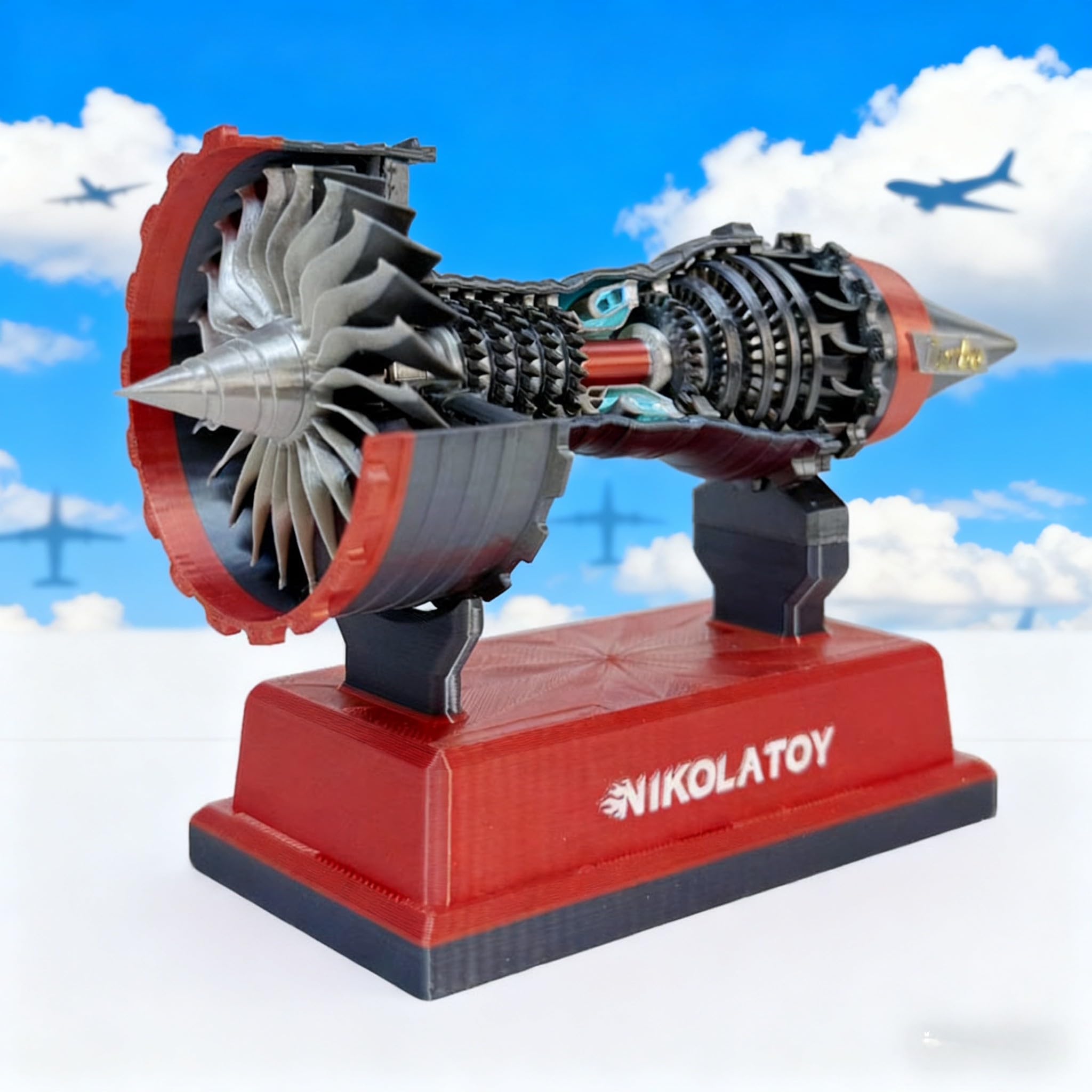 TR900 Super Turbofan Engine Model Kit 12 cm jouet moteur électrique avec piles AAA compatible rouge bleu vert jaune