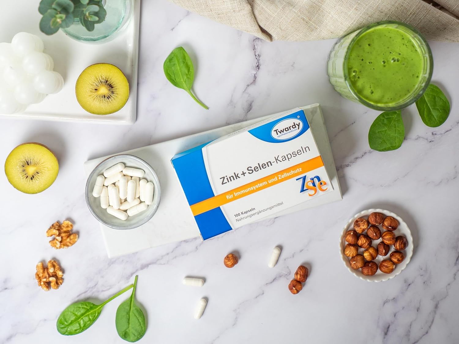 Astrid Twardy Zink + Selen-Kapseln 3x100 Stück, Nahrungsergänzungsmittel für Immunsystem und Zellschutz, glutenfrei, laktosefrei, essenzielle Spurenelemente