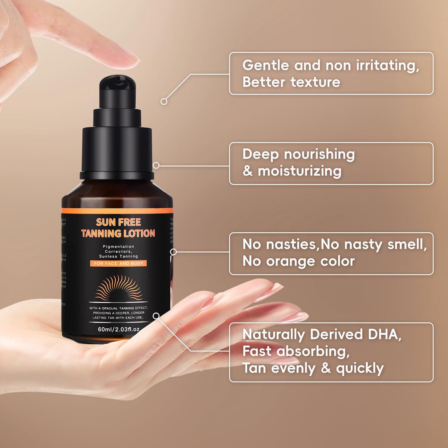 Quick Self Tanning Lotion-Natural Glow Self Tanner Lotion for Face & Body | Hydrating Tanning Lotion with Shea Butter & Plant Extracts | Vegan-Friendly, Streak-Free Formula-DHA contene 10% - Image 5