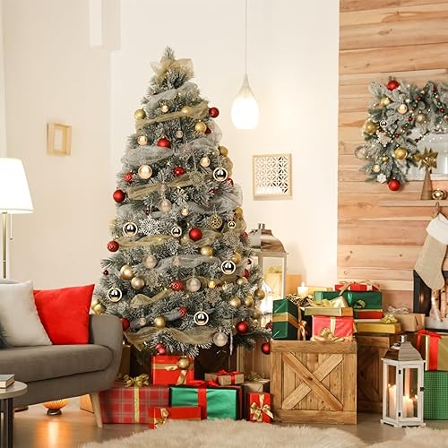 Miniatura 5 de 100 esferas decorativas para árbol de Navidad, adornos azules para árbol de Navidad, decoración de árbol de Navidad inastillable para colgar