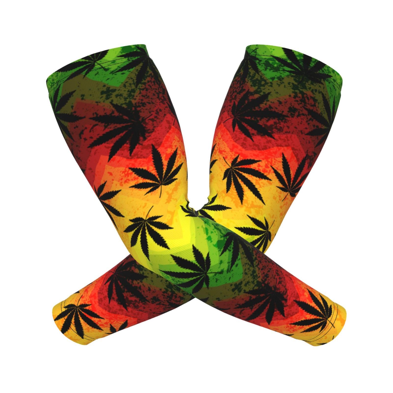 SEAEAGLE Marijuana Leaf Rasta Colors Sun Protection Arm Long Sleeve Protection Sports Outdoor Garden Yard Unisex