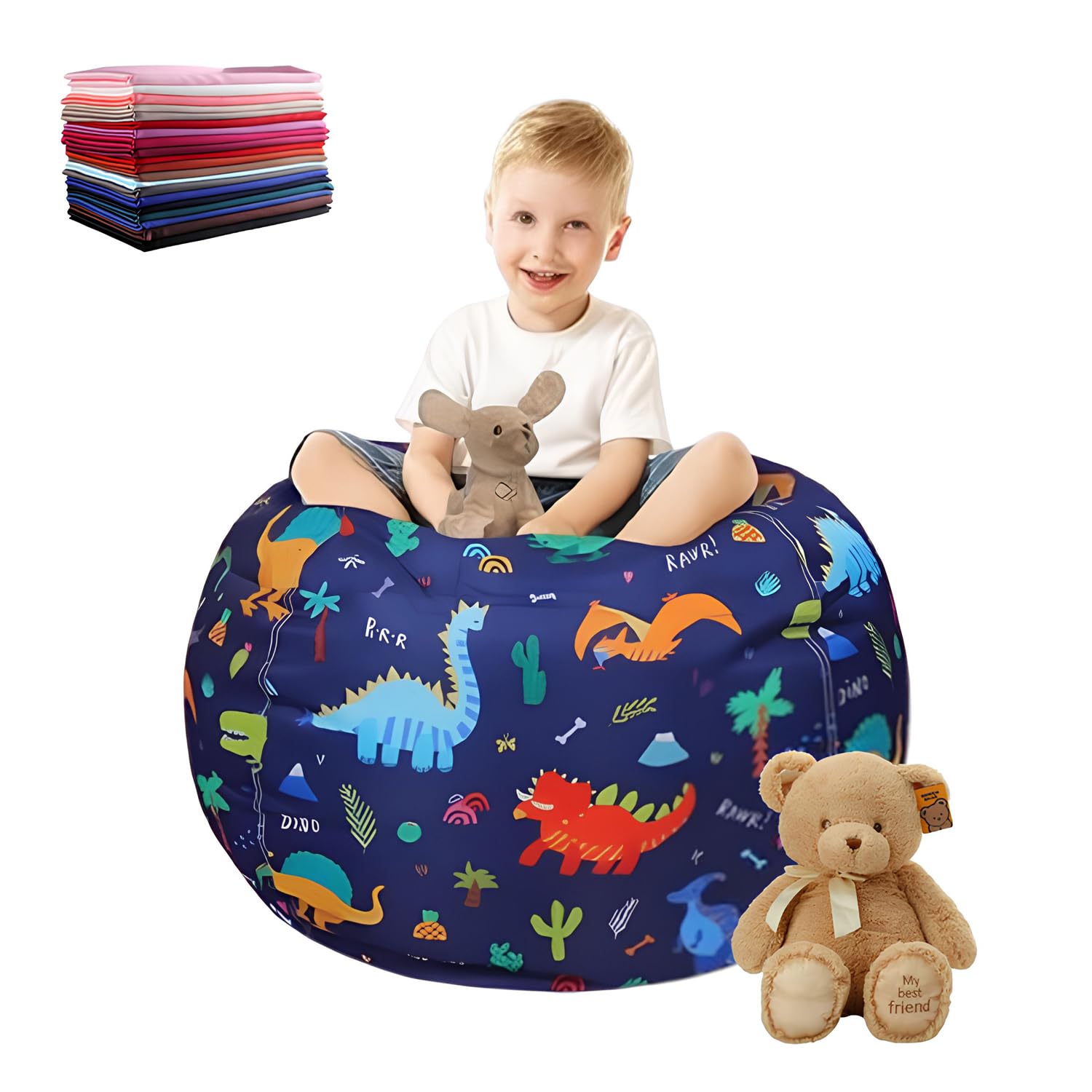 Borsa portaoggetti per bambini, comoda e morbida, pieghevole, giocattoli con cerniera, borsa portaoggetti in tela