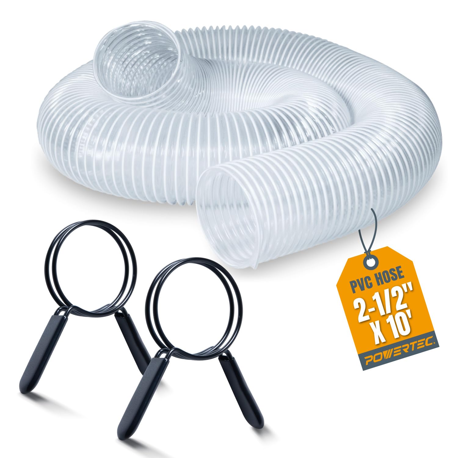 Tuyau PVC haute résistance 6,3 cm pour collecteur de poussière et aspirateur d'atelier