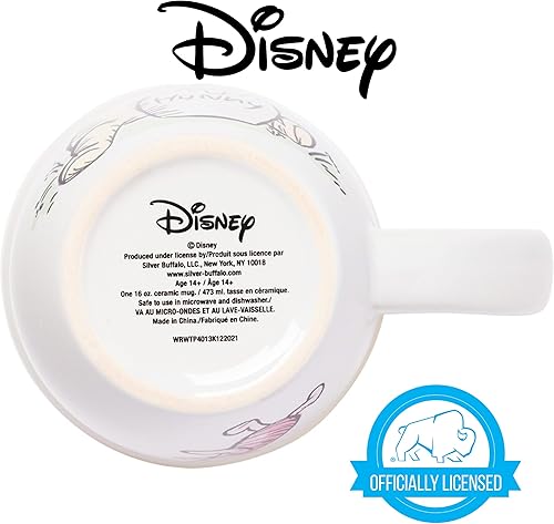 Miniatura 40 de Silver Buffalo Disney Winnie the Pooh - Taza de cerámica con diseño de hojas de otoño, 20 onzas Azul/Blanco,Taza de cerámica para caravana