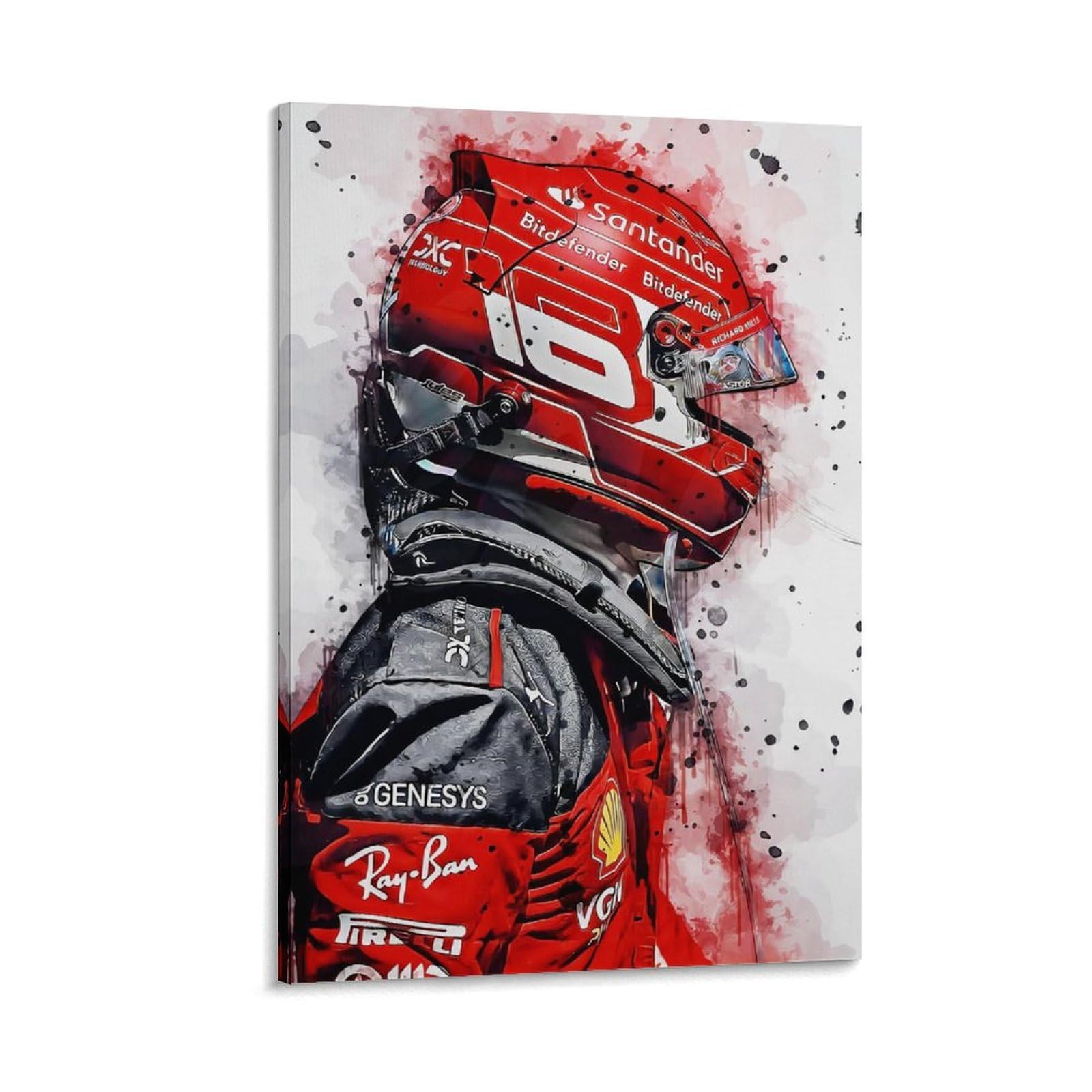Impression haute définition Charles Leclerc toile premium de course automobile - 8