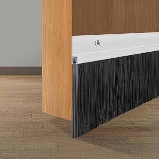 3 Pack Door Draft Stopper, Cuttable Under Door Seal 39” Length, Strong Adhesive Door Sweep for Exterior and Interior Doors（Aluminum）