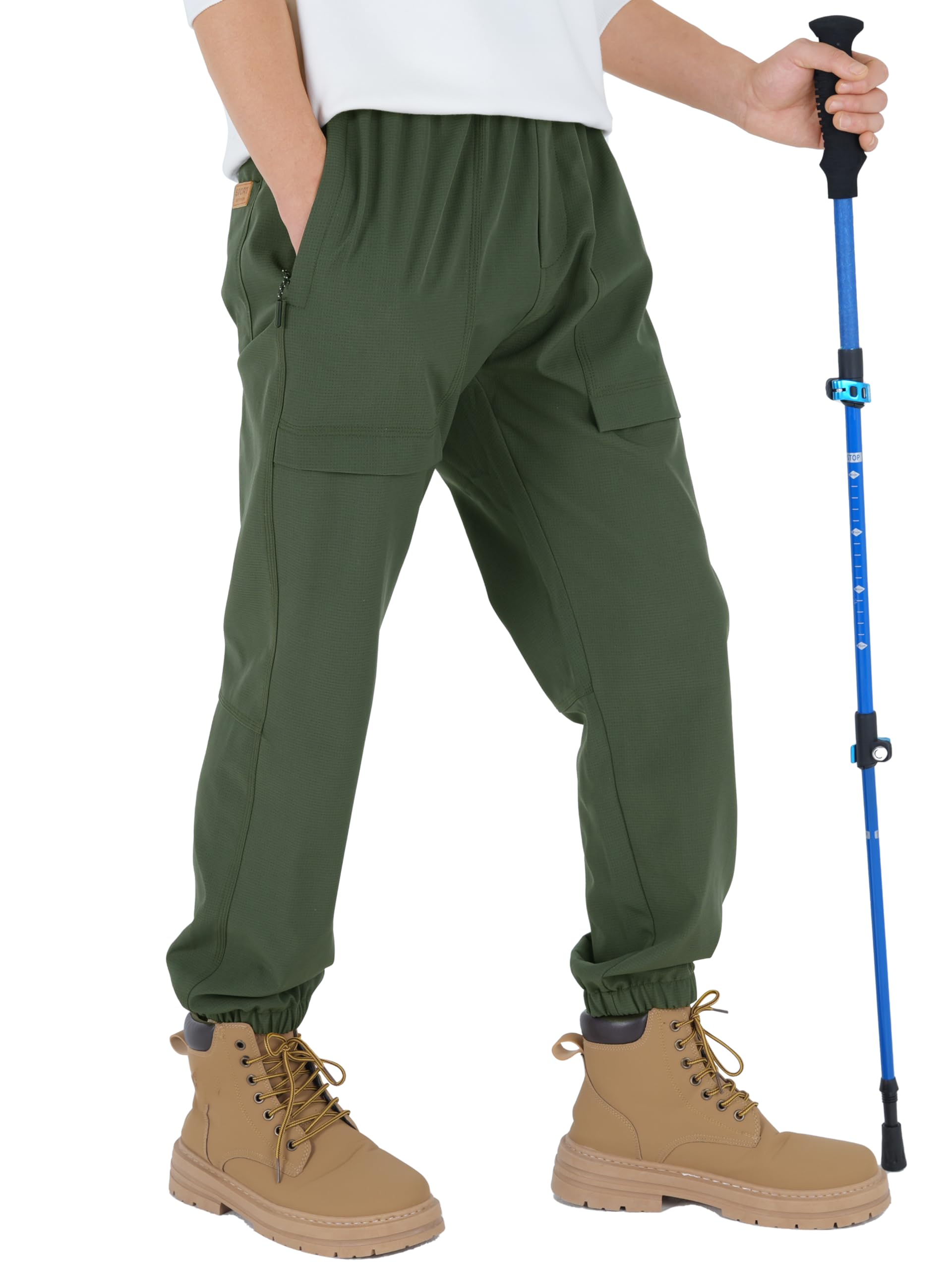 CAMLAKEE Pantalones de senderismo impermeables para niños, pantalones térmicos, pantalones de softshell para niños