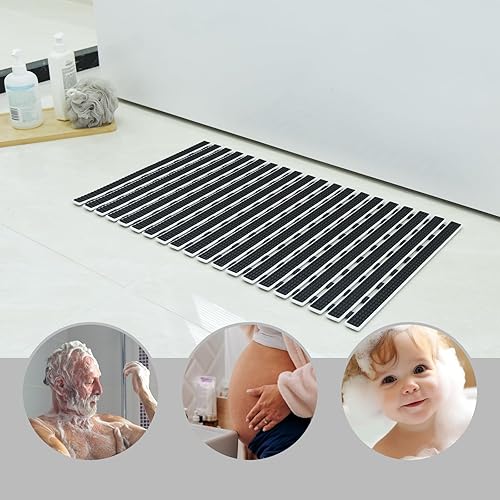 Miniatura 6 de SELIBRE Tapete antideslizante para ducha con potentes ventosas, material TPE+PP con orificios de drenaje, lavable a máquina para baño, bañera o