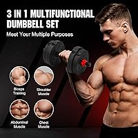 Vista 6 de Adjustable Dumbbell Set, 22lbs Free Weights Dumbbells Set, 3 in1 Dumbbells Set Used as Barbell,Push-up Stand, Weight Set for Home Gym, Fitness