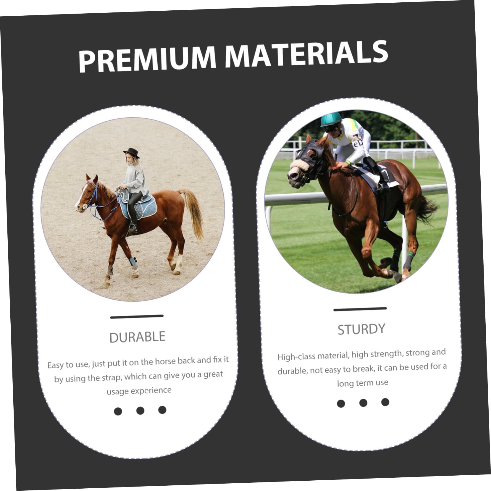 Yardwe Manta para Silla de Montar de Caballo Reutilizable y Cómoda con Acolchado Eva y Algodón, Adecuado para Paseos a Caballo