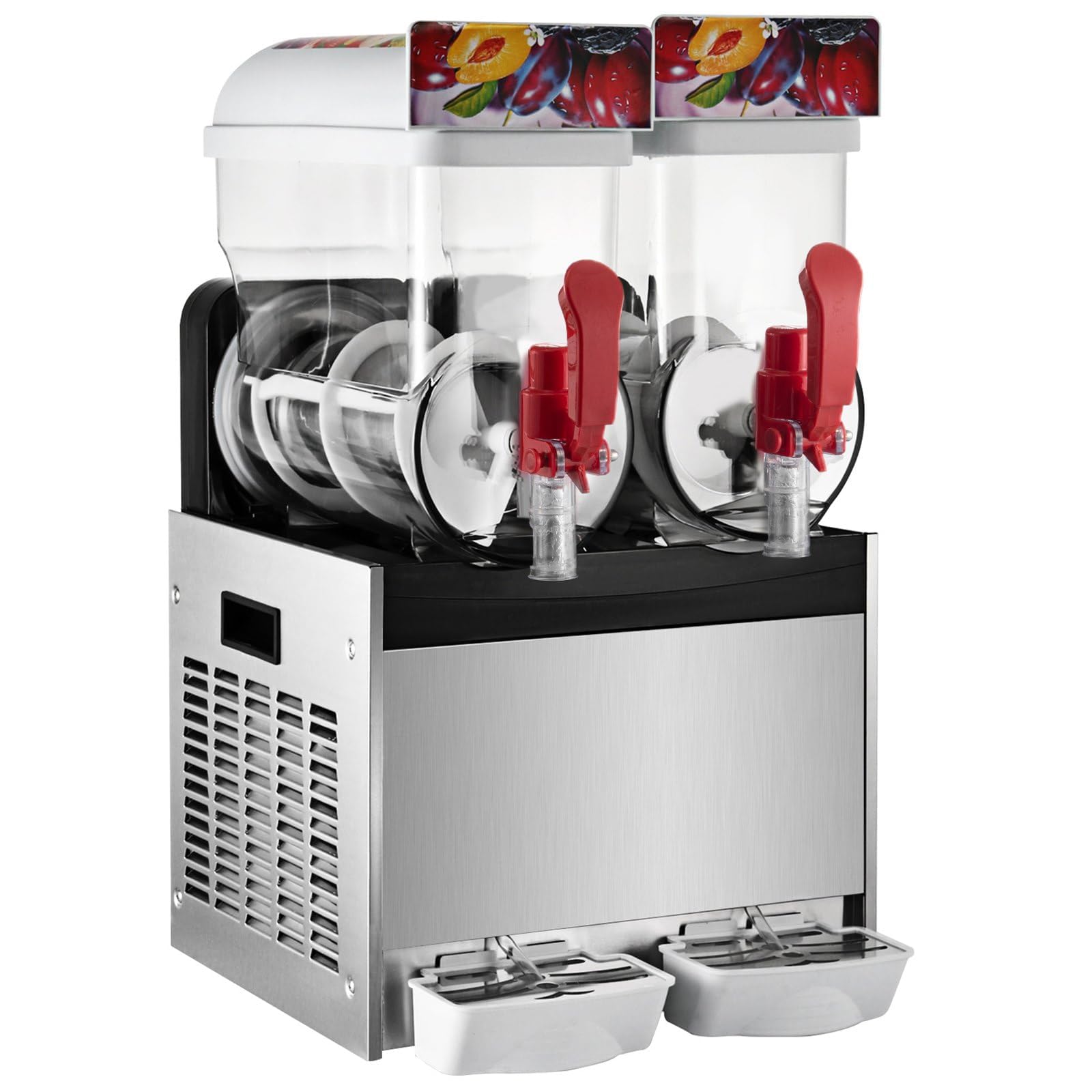 Máquina de granizado profesional con compresor Fast Cool: máquina para preparar granizados, margaritas, batidos y helados, tiempo de congelación 30 – 45 minutos (15 l x 2)
