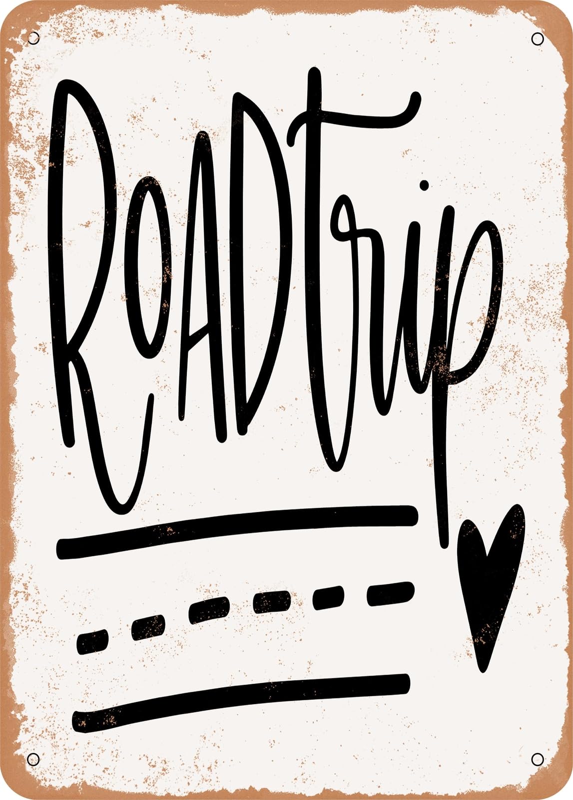 Miaomansenstore Metal Sign - Road Trip - 2 - Vintage Rusty Look Home Decor