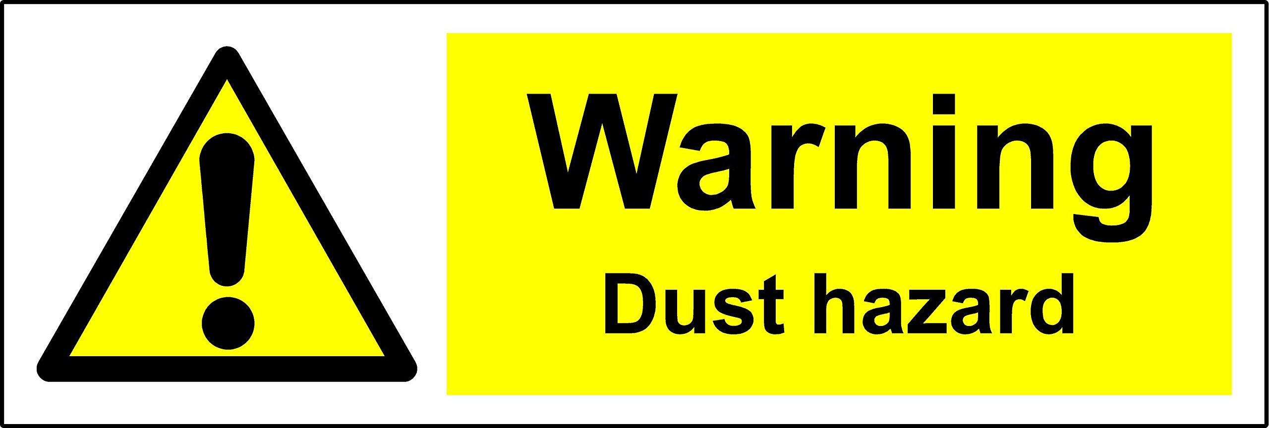 Kpcm Display Ltd Warning Dust Hazard Safety Sign - Self Adhesive Sticker 150Mm X 50Mm