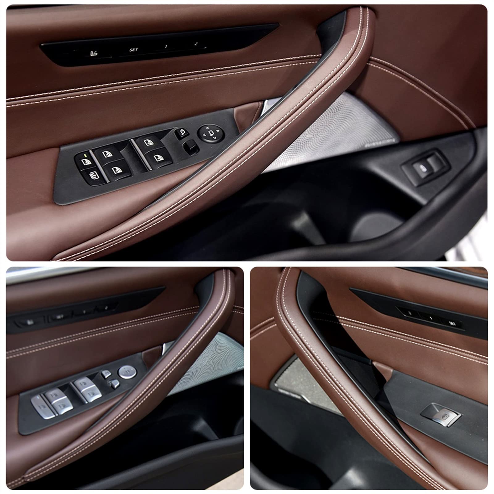 Poignée De Porte Intérieure En Fibre De Carbone Noir Pour BMW Série 5 G30 G31 G38 (2018-2023) – Kit De 2