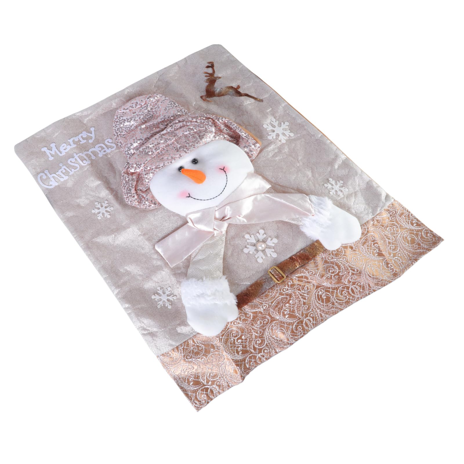 Buxuaaaa Holiday Embroidery Santa Hat Chair Back Covers, Christmas Dining Slipcovers Decoration for Festives Festive Chair Slipcovers