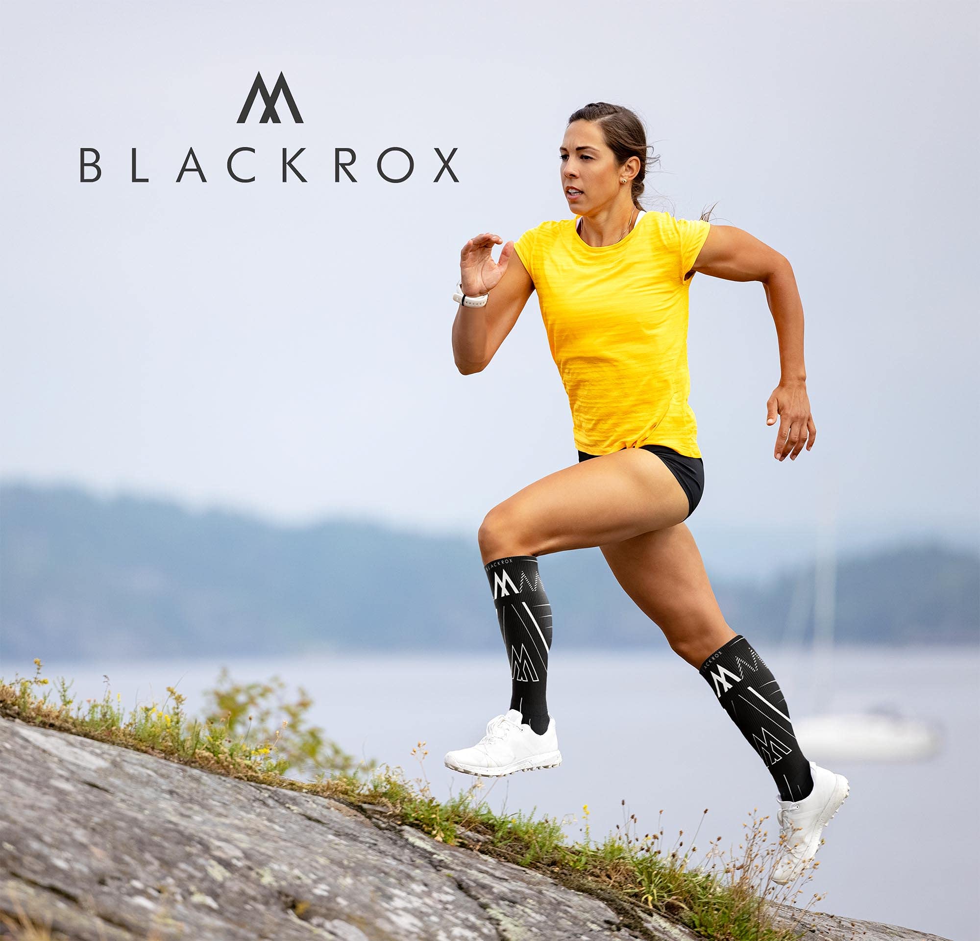 BLACKROX Calcetines de compresión deportivos, astropreforma, calcetines de compresión, calcetines de compresión deportivos, calcetines para correr, fútbol, mujeres, hombres