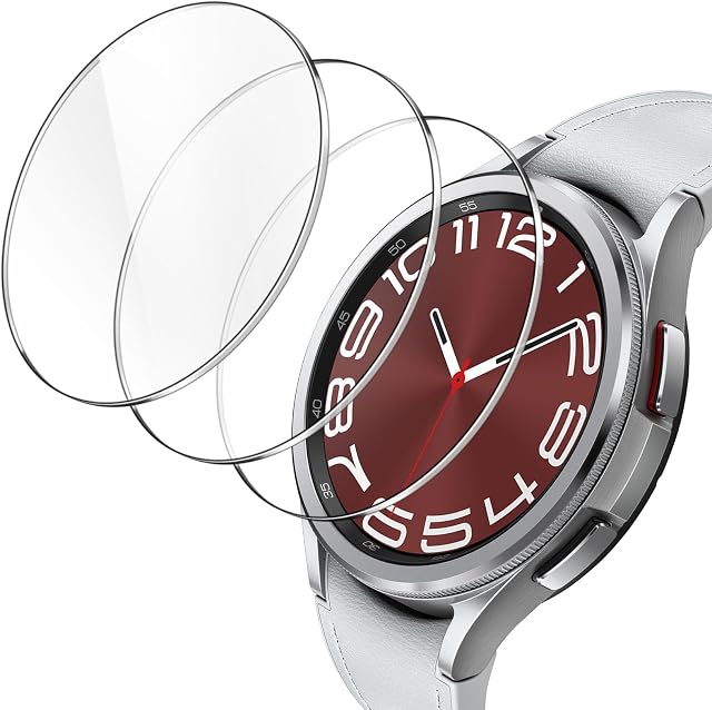 JETech Ochraniacz Ekranu dla Samsung Galaxy Watch 6 Classic 43mm, Screen Protector Folia Szkło Hartowane Film Anti-Zarysowania, HD Wyczyść, 3 Sztuki