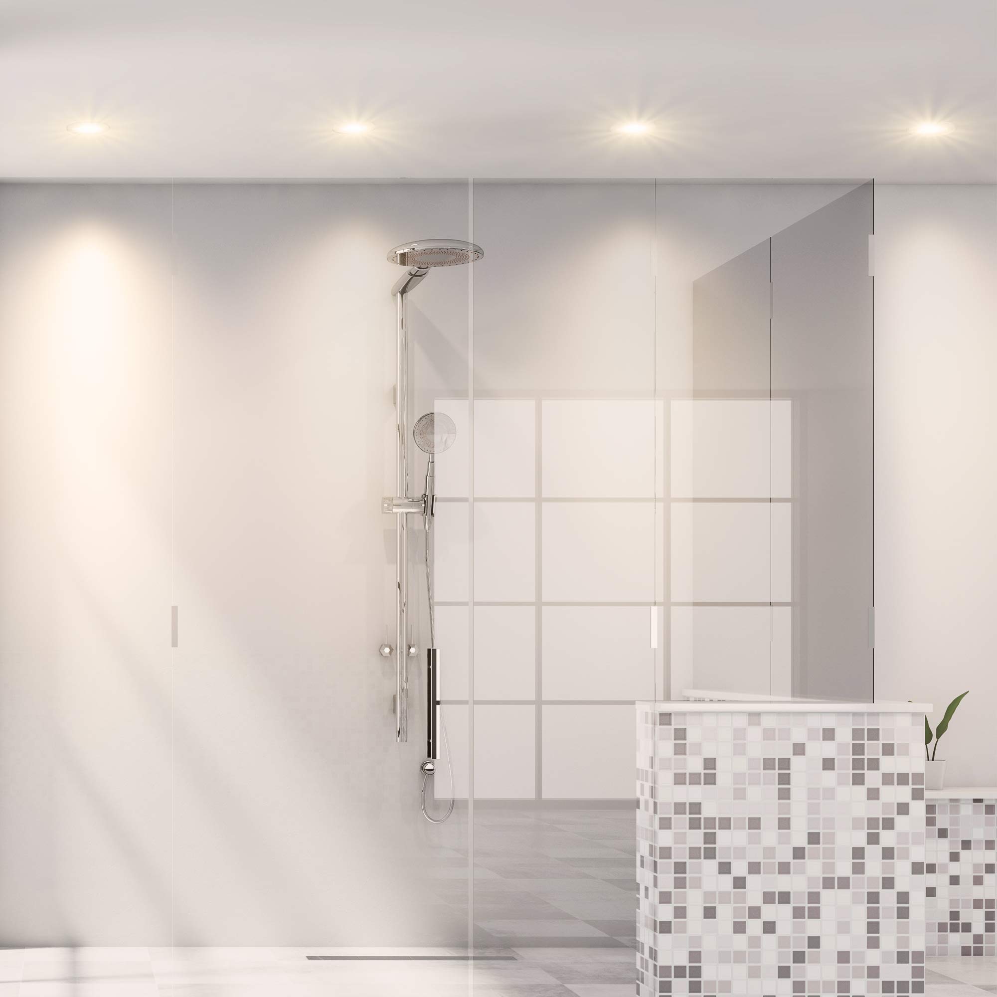 SSC-LUXon BEDA Einbauspot 6er Set weiß rund IP65 GU10 2W warmweiß flach | Sechs flache Einbauspots IP65 weiß - warmweiß, nur 30mm tief, für Bad, Dusche & Wohnbereich, wechselbares GU10 LED