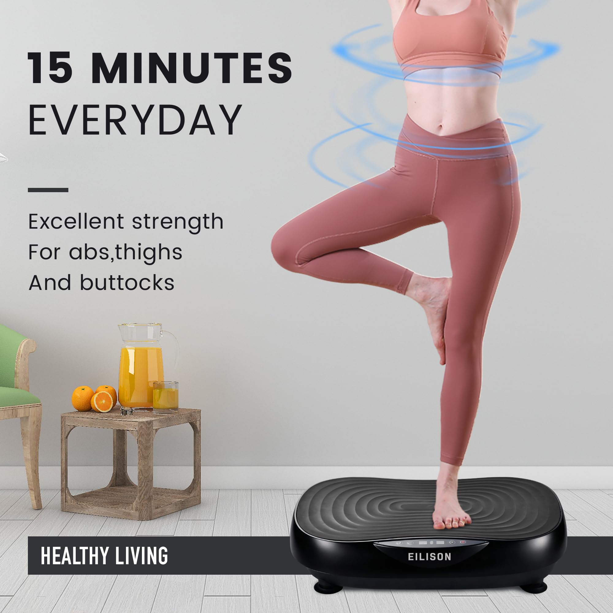 EILISON Glory - Máquina de ejercicio con placa de vibración, drenaje linfático, plataforma de vibración de entrenamiento de todo el cuerpo, 99 velocidades ajustables, placa vibratoria moldeadora de