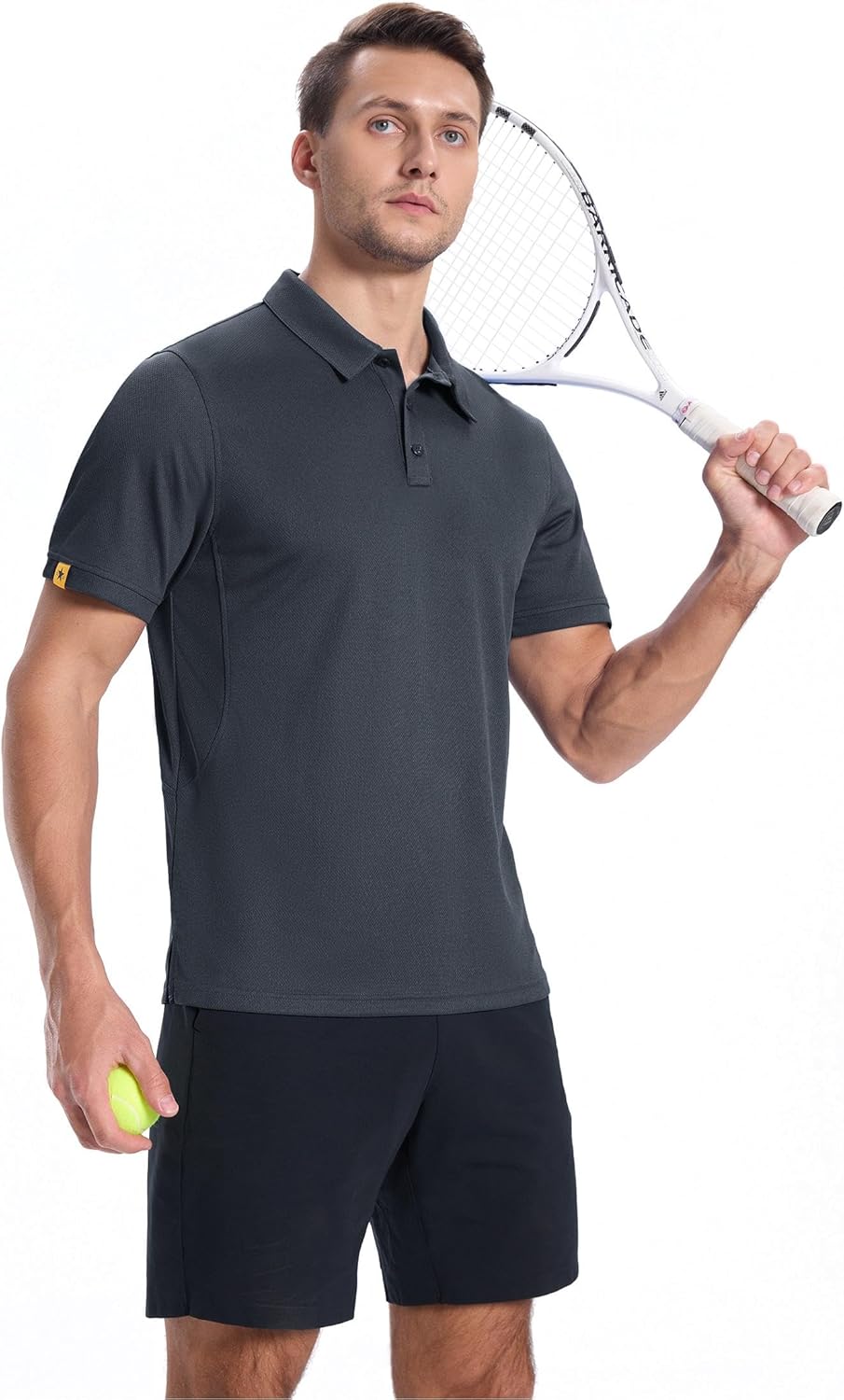 ZITY Men's Golf Shirts Short Sleeve Collared Polo Shirts for Men Moisture Wicking Solid Tennis Shirt - Image 3