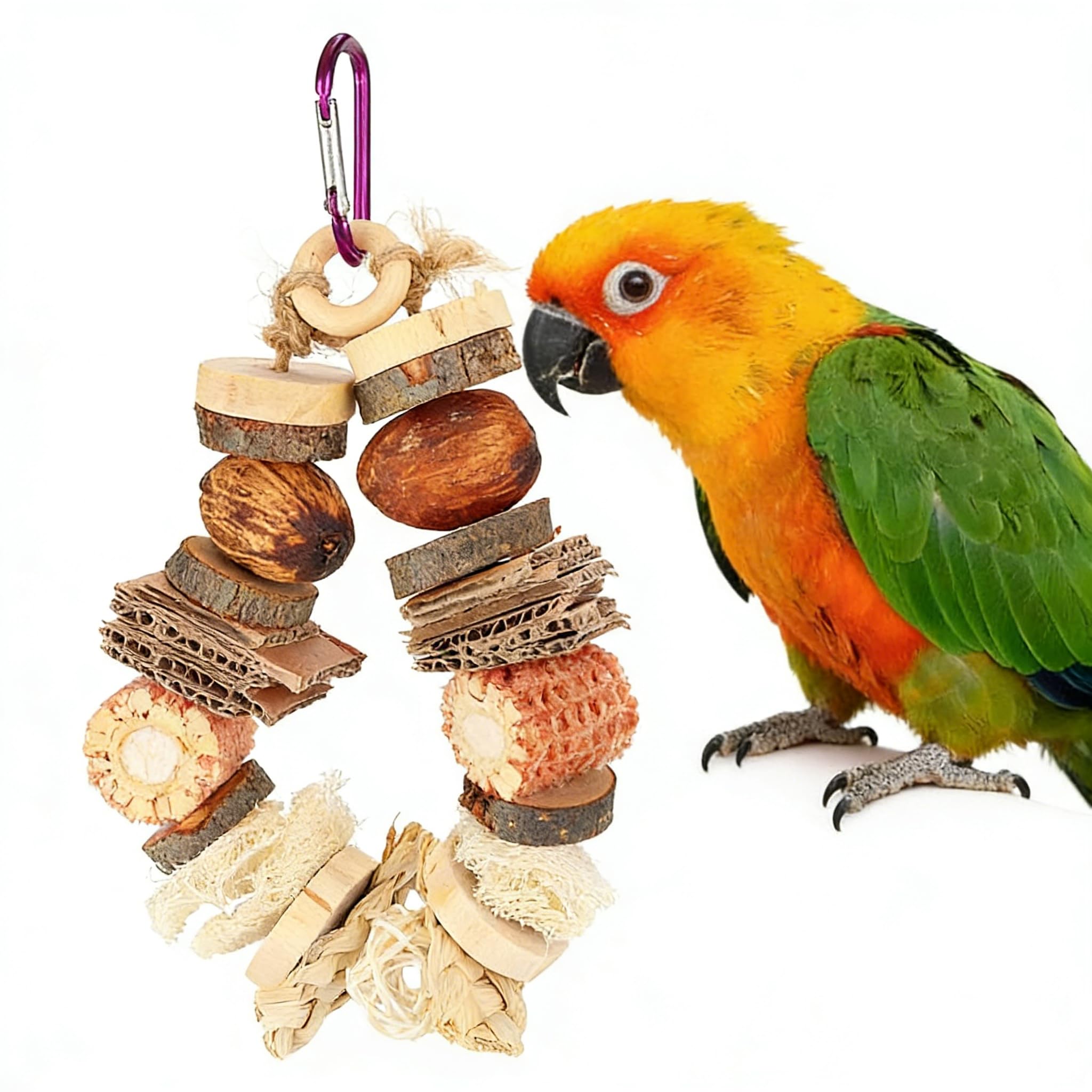 Mavaol Bird Chewing Toy Beak Grinding Boredom Relief Parrot Cage Toy for Cockatiels Lovebirds