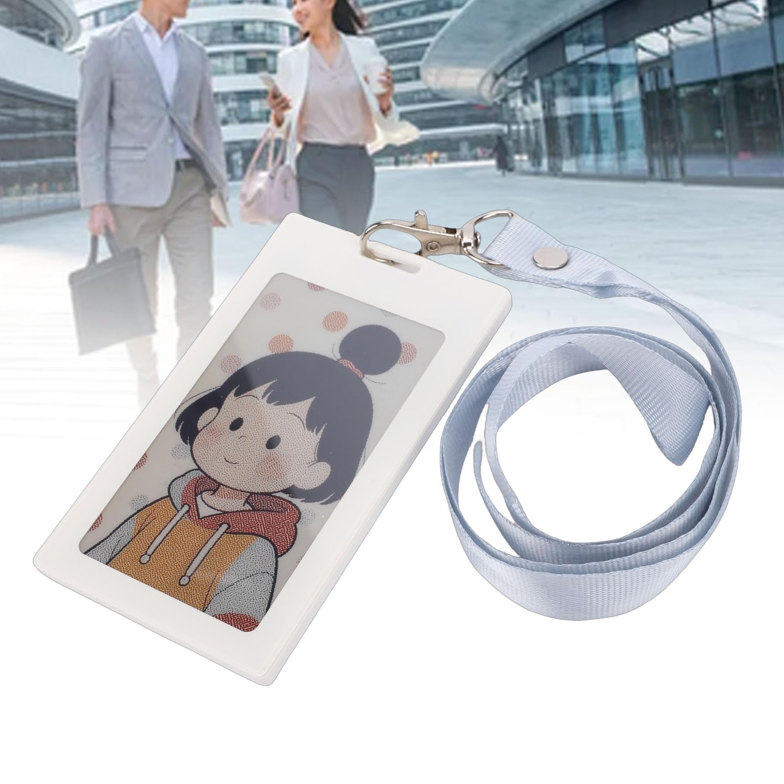 Sxhlseller Porte-Badge D'identification Intelligent E-Ink, Badge Nominatif électronique Passif NFC de 3,7 Pouces avec écran E-Paper, étiquette Nominative Numérique Réutilisable étanche à