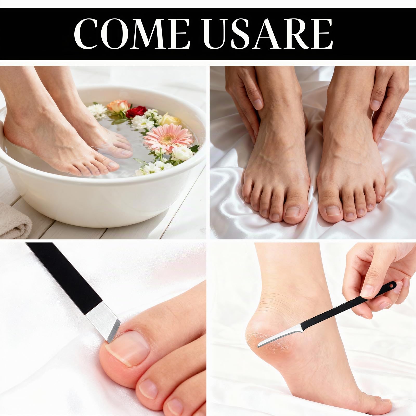 6 Pezzi Bisturi per Pedicure, Kit Pedicure Professionale per Piedi in Acciaio Inox, Set Coltelli da Pedicure con Custodia, Attrezzi Manicure Pedicure per Rimuovere Calli Duroni Pelle Morta Cuticole