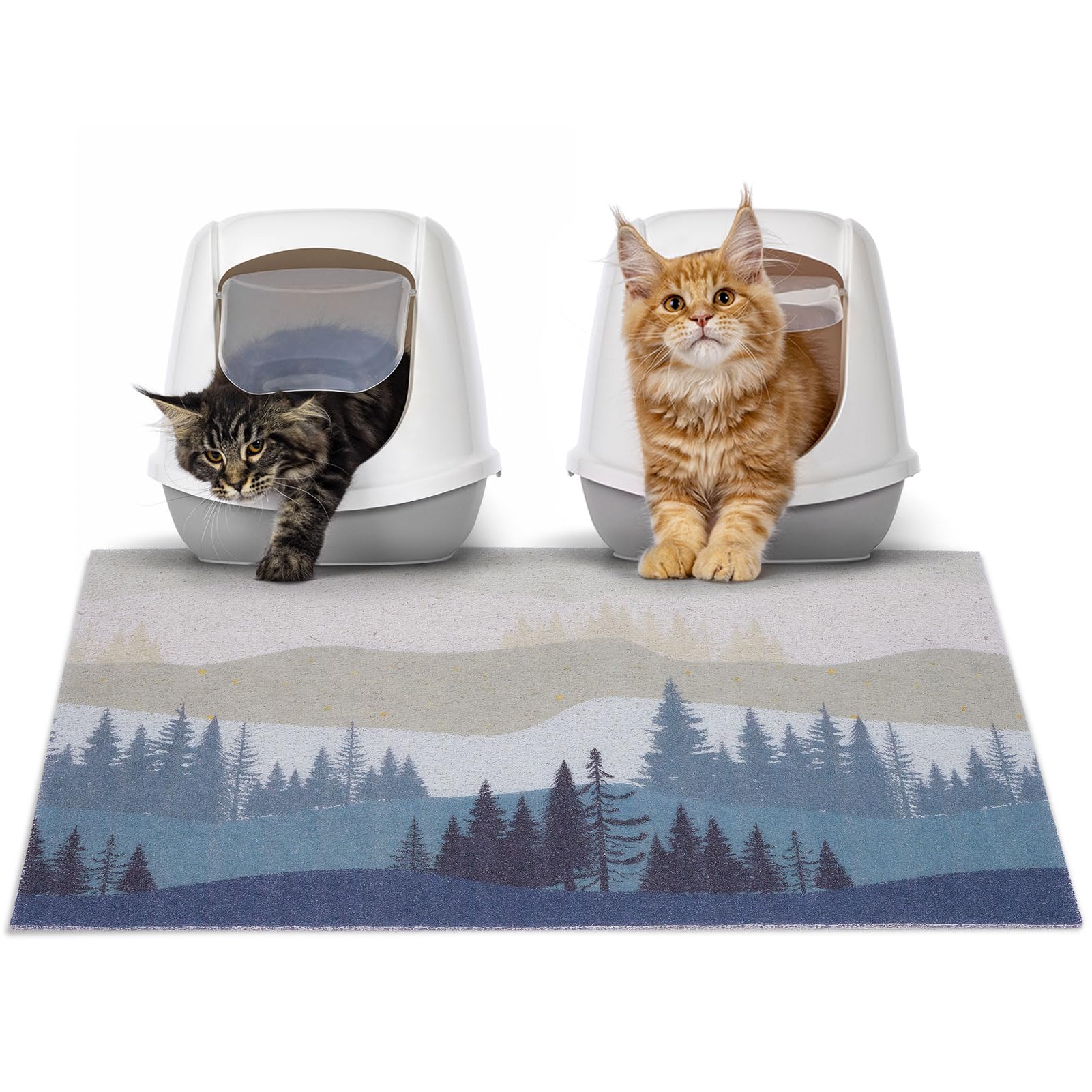 Glittme Katzenklo Matte, Weiche Katzentoilettenmatte, PVC-Material Katzenklo Matte Streu Fangmatte für Katzen, Kätzchen, Katzenmatten für Streu Leicht zu Reinigen
