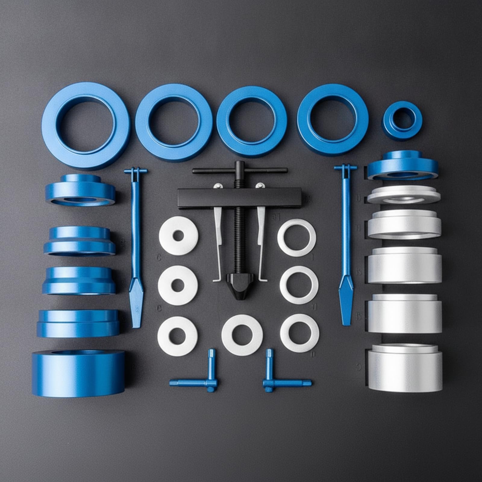 Instalador de Sello de Motor Kit Instalador de Reten Eje Cigüeñal Herramienta de Montaje con Barra Presión Uniforme Acero 45 con Caja Rígida Adecuado
