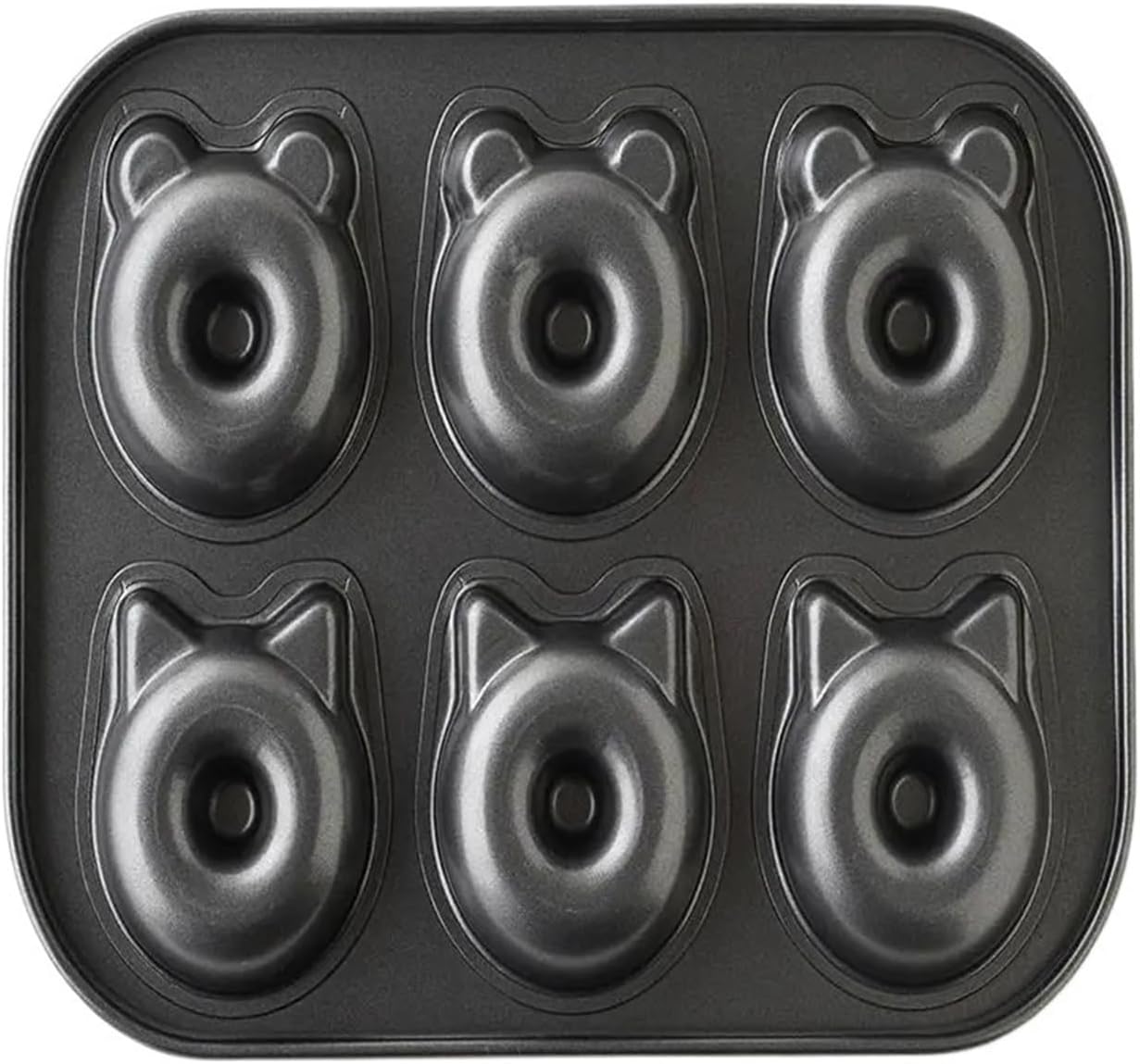 1Pc 6-Cup Non-Stick Donut Pan Carbon Steel Cartoon Panda Shape Donut Baking Mold