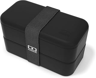 monbento - Fiambrera Lunch Box MB Original Onyx Made in France - Bento Box con 2 Compartimientos Herméticos - Caja Bento Trabajo/Escuela - Sin BPA - Segura y Duradera - Negro