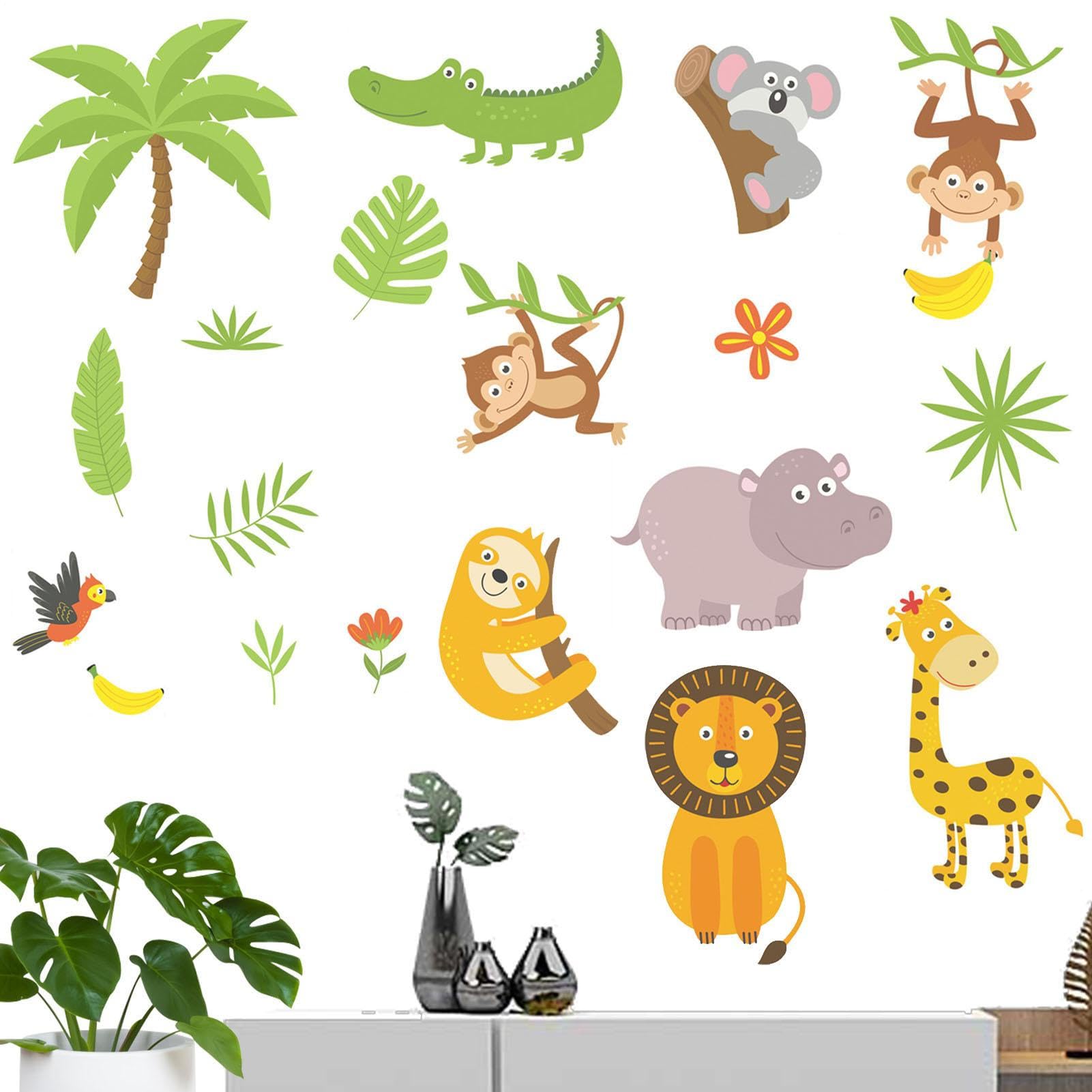 Animals Glow Wall Decals - Stickers, Waterproof, Self-Adhesive Removable Cartoon Decals | Bedroom, Playroom, Children's Room Decoration, Use in Kindergarten and Classroom, Crea