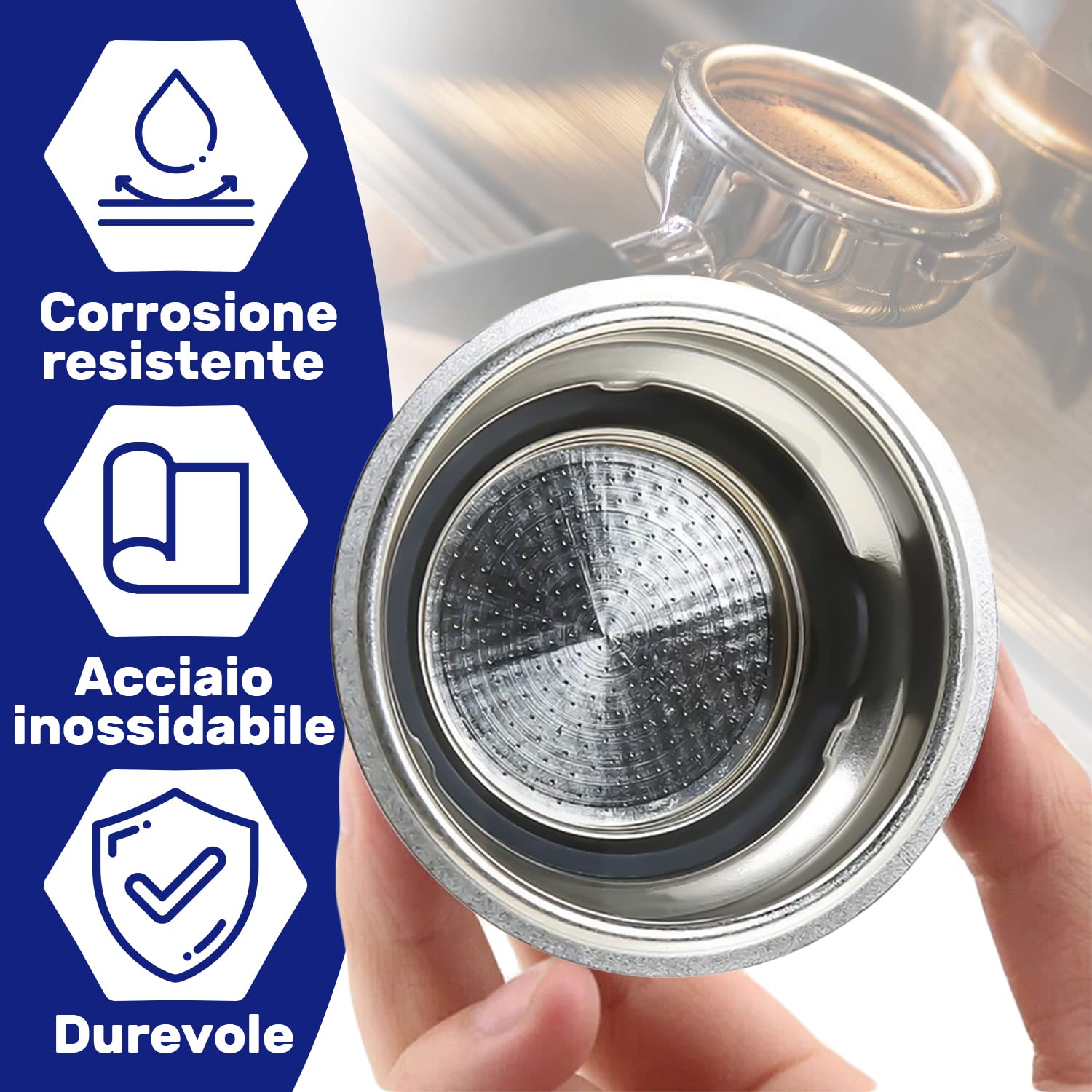 Filtri Caffe 2 Tazza - con Codice Originale 5513281001 - per DeLonghi - Adatto a Tutti i Modelli - Filtro Caffe Adatto a Portafiltro - Garanzia di 10 Anni - MONTERAL