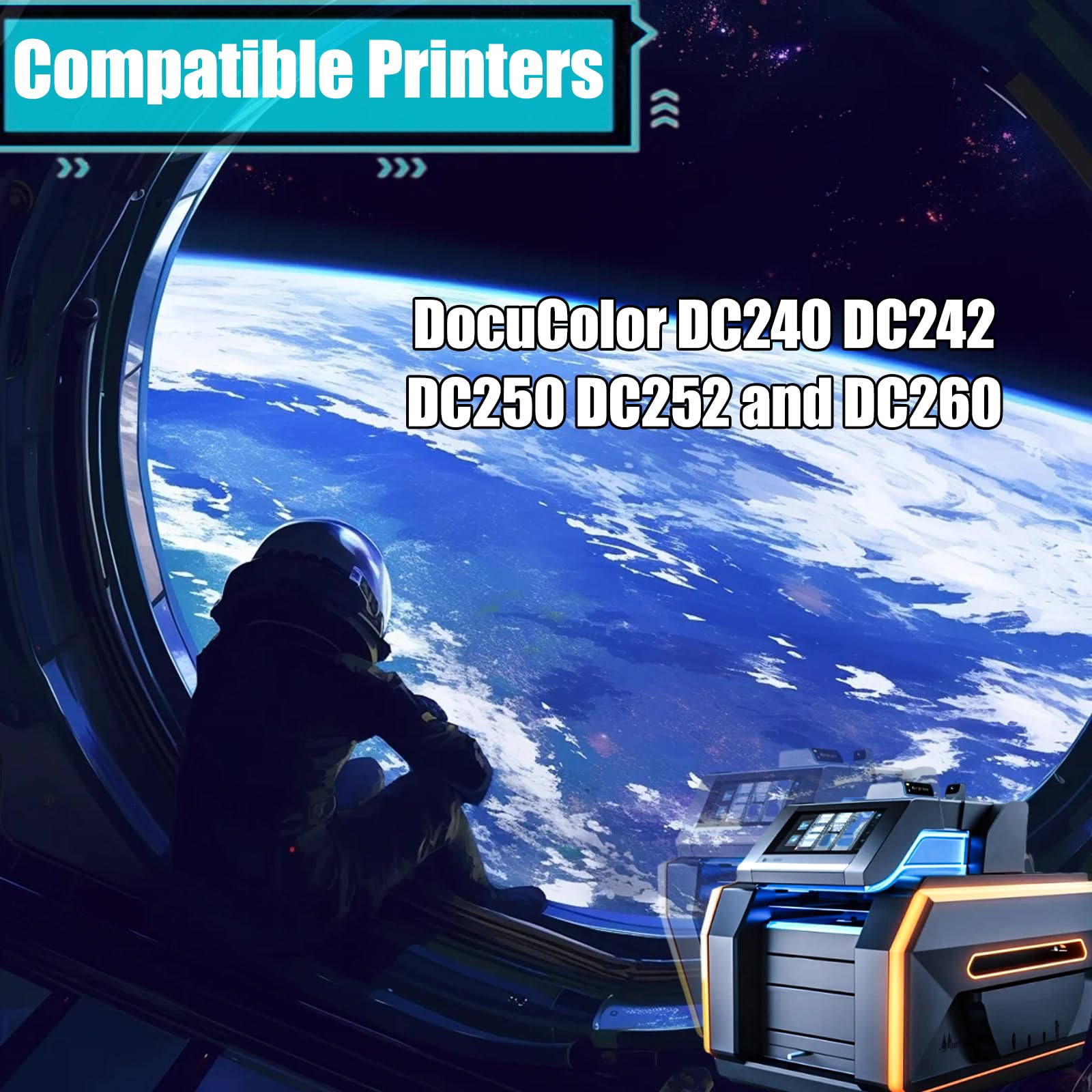 Replacement Parts Developer Unit DC250 Compatible with Xerox DocuColor DC240 DC242 DC250 DC252 and DC260 Printers, Contains Chip and Clear Printing (3 Pack Black)