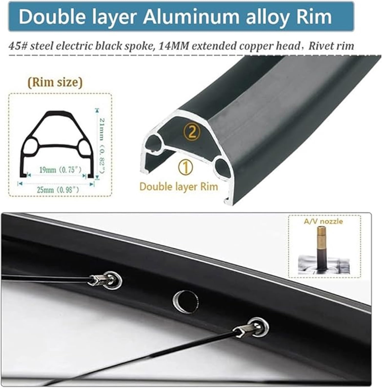 MTB zestaw kół 24/26/27,5/29", hamulec tarczowy, stop aluminium, uszczelnione łożysko, felga tylna 32H, do 7-12 biegów, 2210 g