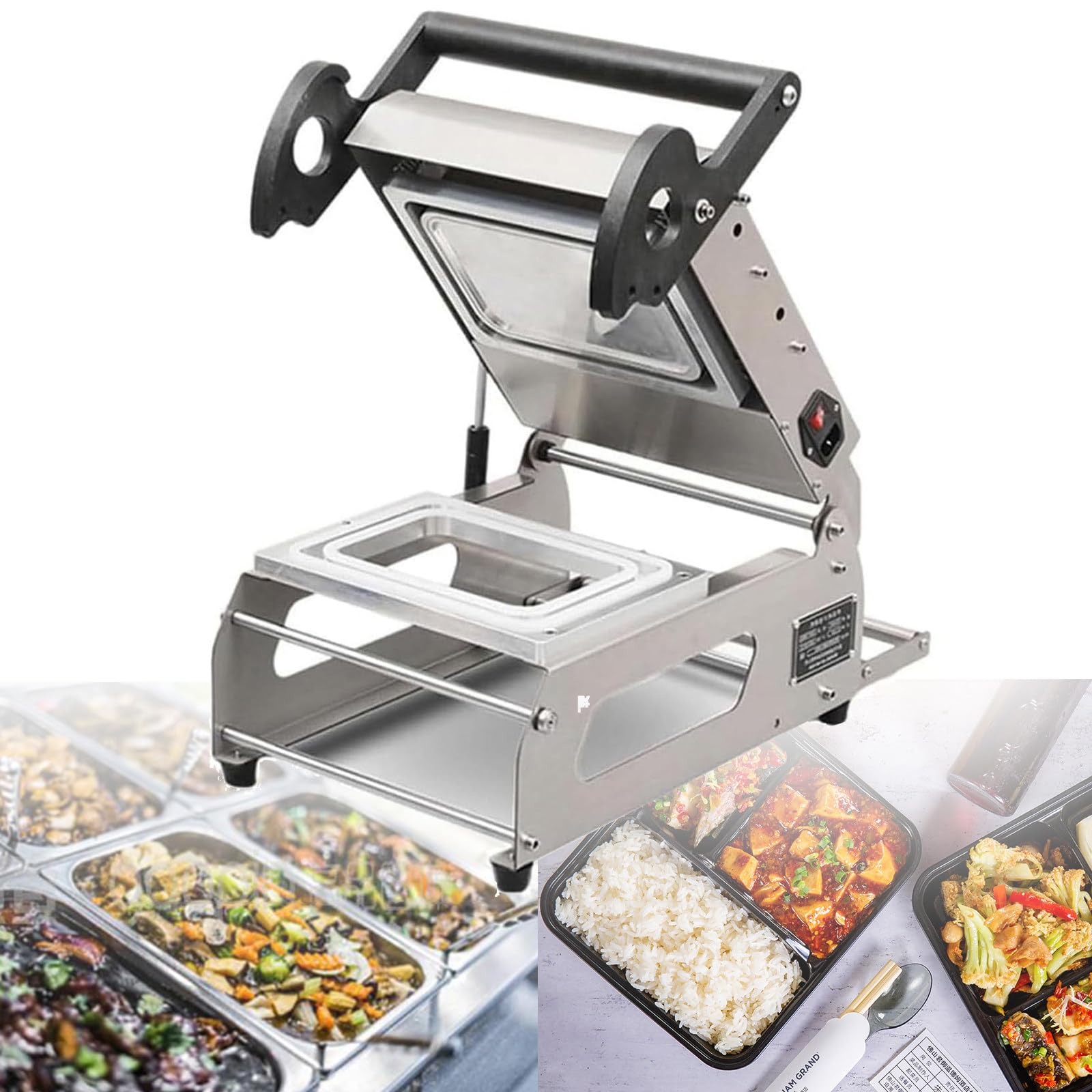 AYCDL 600w Fresh Box Sealing Machine,Food Heat Sealer Machine,Manual Sandwich Tray Heat Sealing Machine,For Seafood Shops