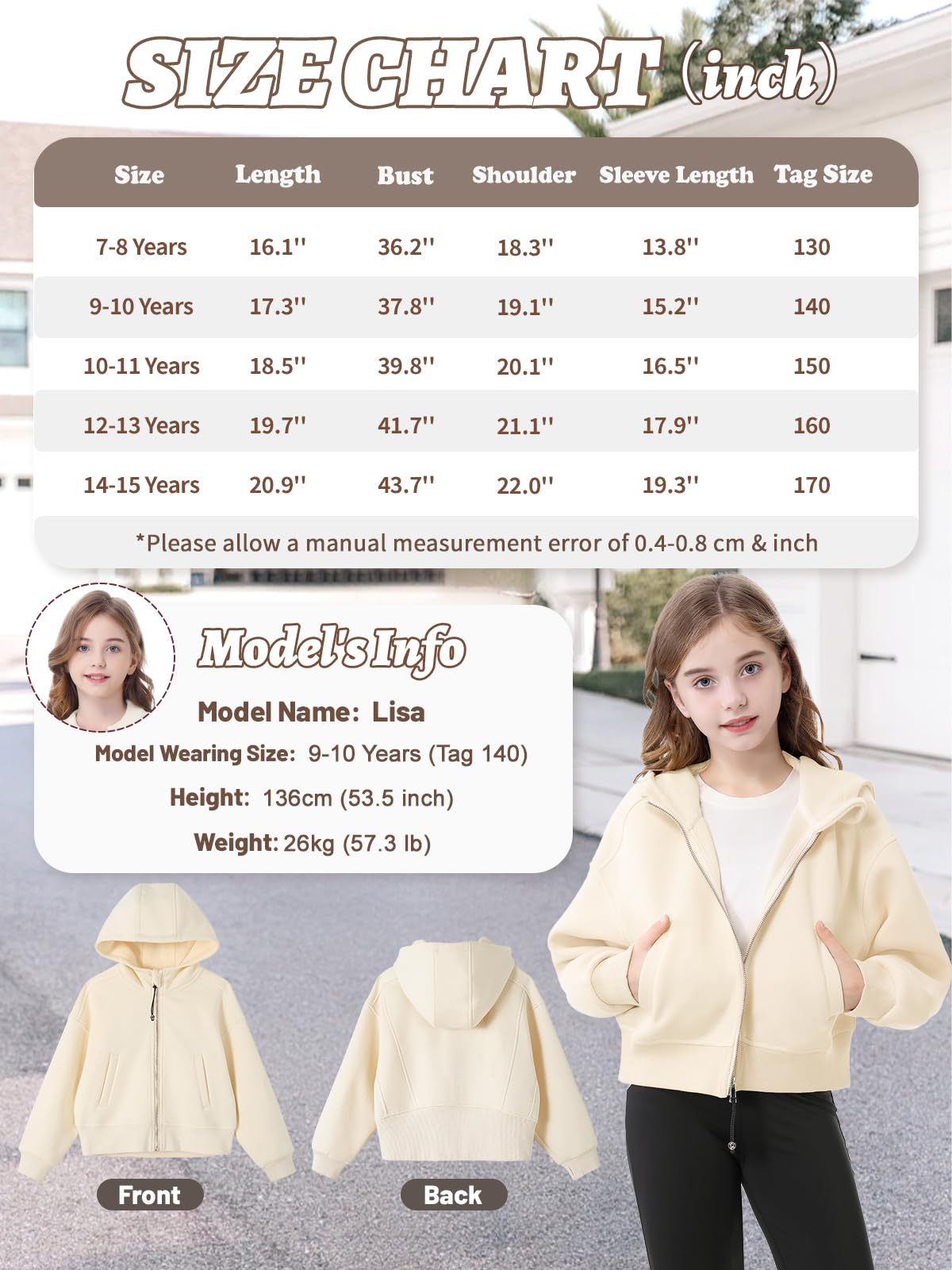 Rolanko H05004 Felpa con Cappuccio Bambine e Ragazze (Pacco da 1)